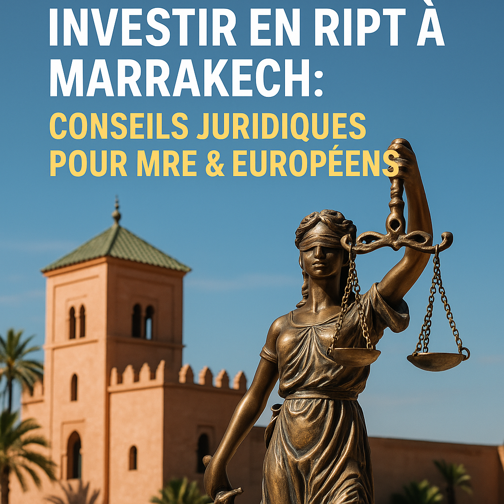 "Investir dans une RIPT à Marrakech ? Découvrez les conseils juridiques exclusifs de Maître El Youssoufi pour MRE, étrangers et investisseurs marocains. Rendements réels, pièges à éviter, fiscalité avantageuse et protection de vos droits. Optimisez votre projet immobilier touristique avec un expert local !"